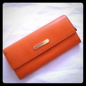 Michael Kors Orange Leather Wallet